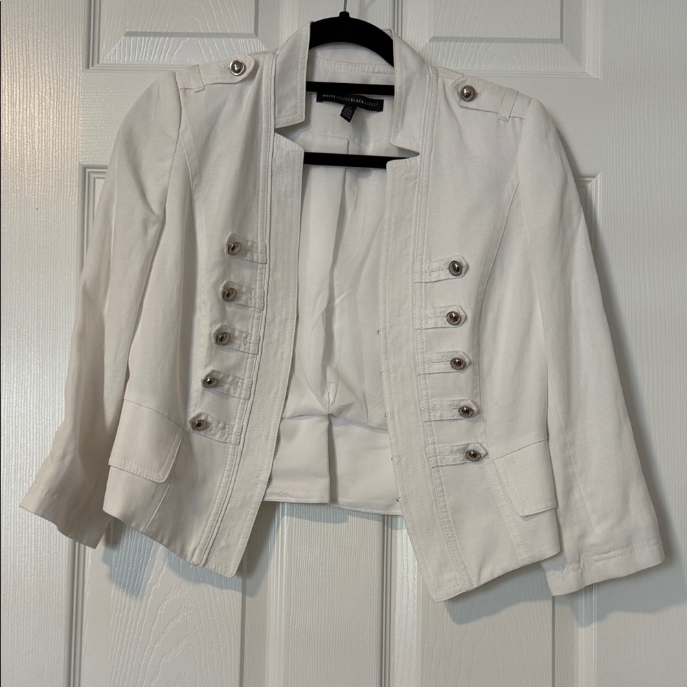 WHBM Women's White Military Style Jacket